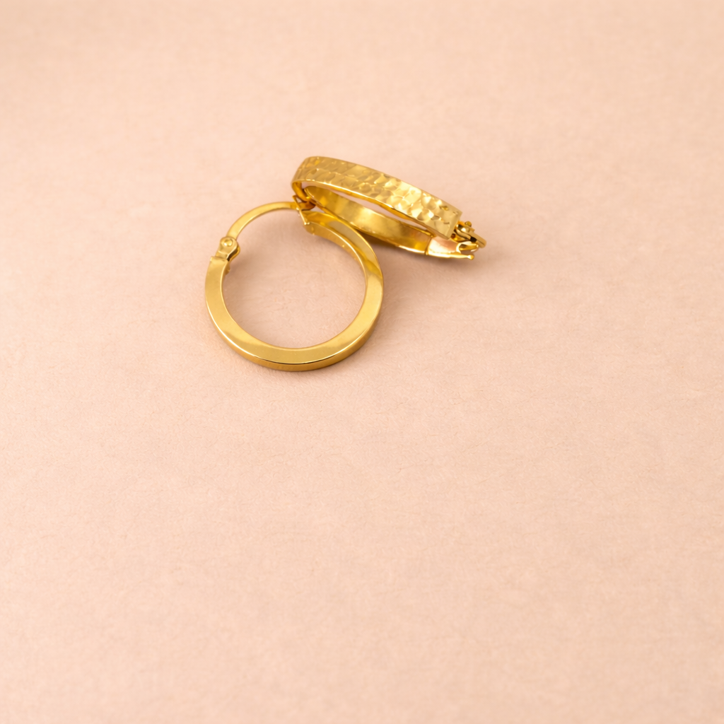 Hammered Gold Loop Earrings